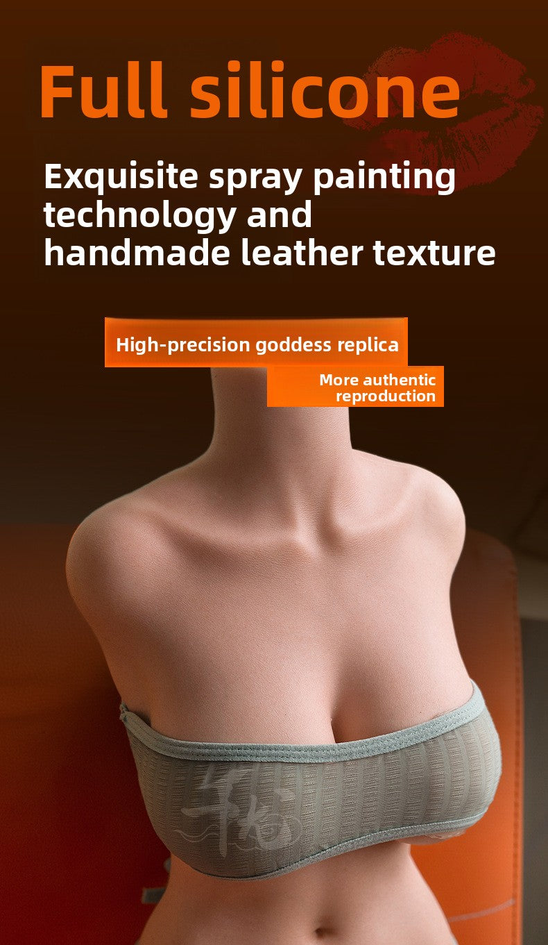 Full Silicone Half-body Reverse Mold Simulator Men's Toys for Yin Interesting Leather Pattern Silicone Reverse Mold Ass Solid Doll