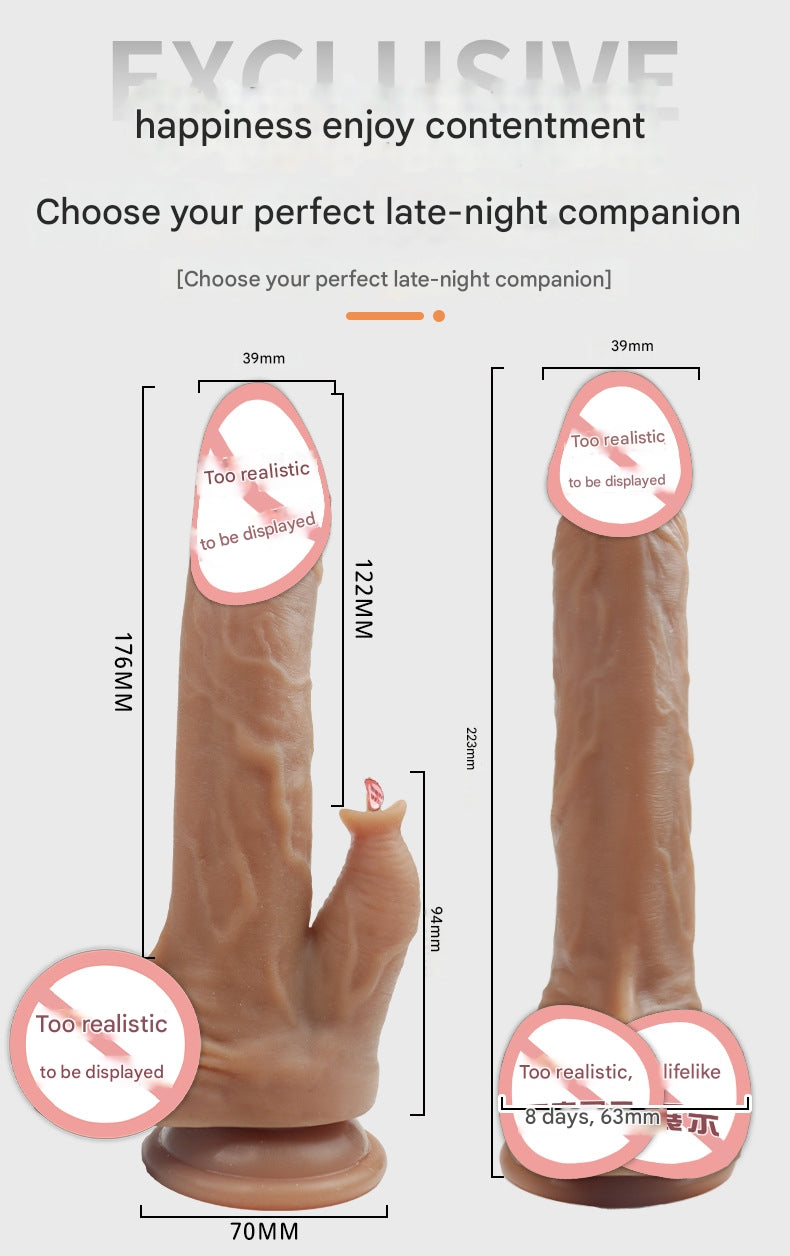 Remote Control Telescopic Heating Realistic Dildo Liquid Soft Flesh Tongue Licking Vibrating Swinging Dildo for Women