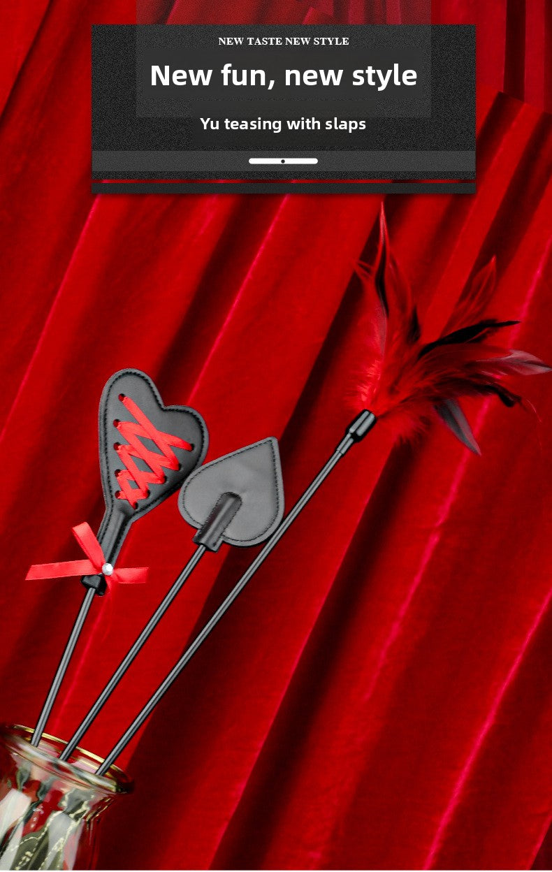 Sex Toys SM Props Long Rod Feather Paddle SM Sex Training Leather Paddle SP Alternative