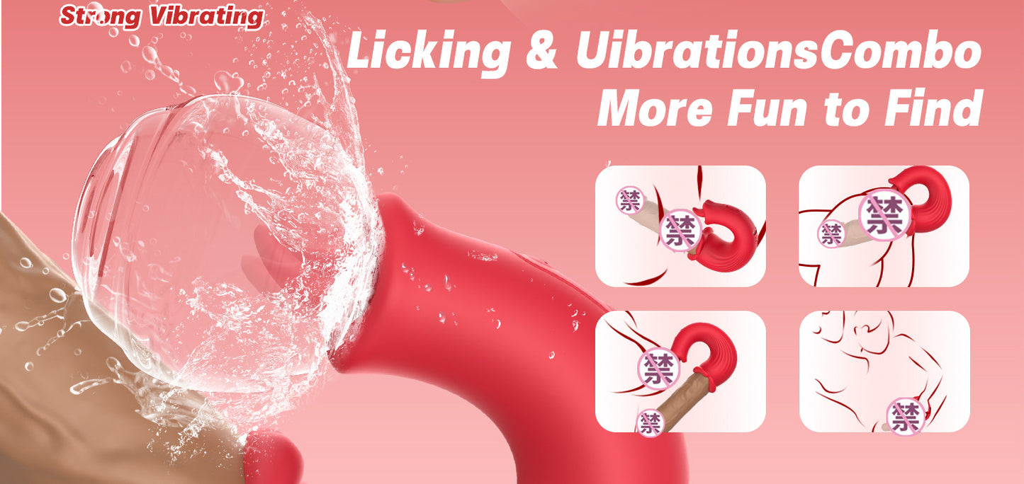 Female Telescopic Tongue Licking Vibrator Orgasm Masturbation Device Couples Adult Bed Sex Toys