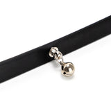 SM Props Black Leather Sexy Collar Female Training Leash Bell Collar
