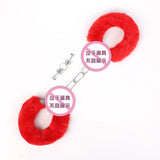 SM Props Couple Bondage Restraint Toys Erotic Handcuffs SM Torture Tools Plush Handcuffs with Keys Adult Products