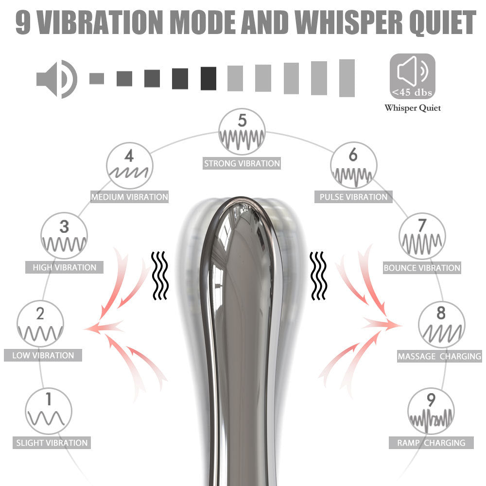 Ice Metal Vibrator for Women Strong Vibration Anal Plug 2-in-1 Female Masturbator Vibrating Stick for Women
