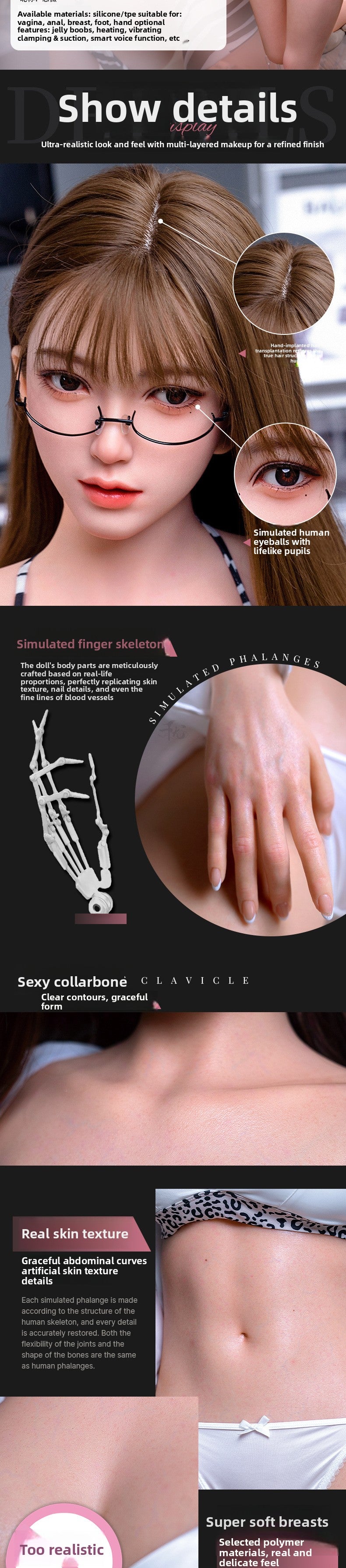 Full Body Silicone Non-Inflatable Male Realistic Girlfriend Doll Insertable Adult Sex Toy