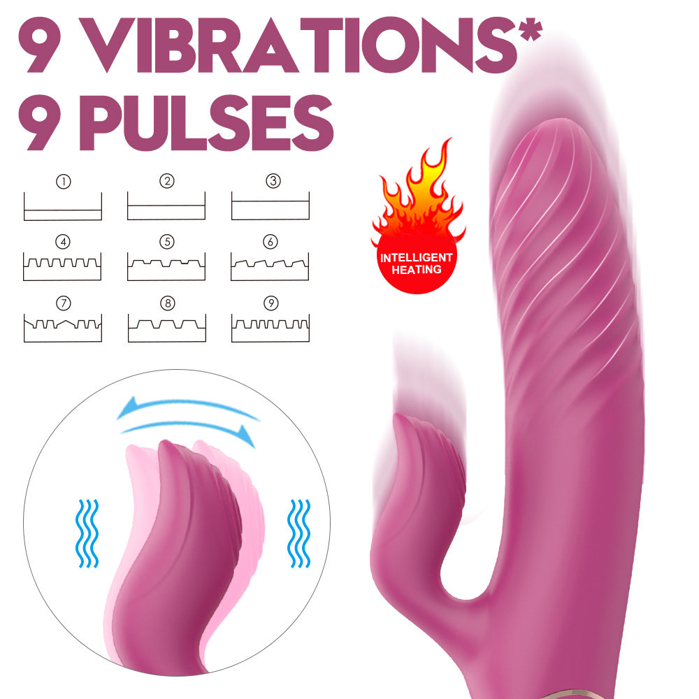Heating telescopic vibrator strong shock female full-automatic pulse vibrator female adult toy