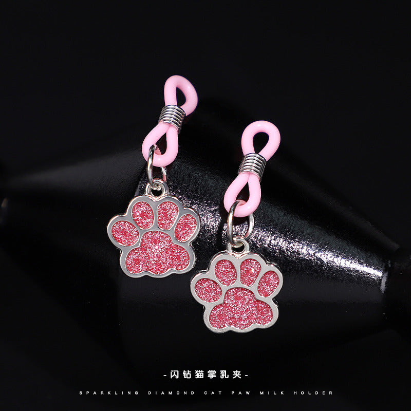 Sex Toys Props Flash Diamond Cat Claw Nipple Clips Female Teasing Invisible Breast Bundle Adult Products Double Peak Nipple Clips