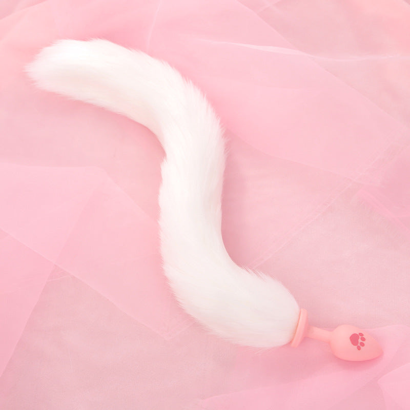 SM Sex Toys Fox Tail Anal Plug Cat Paw Silicone Anal Plug Pink Fur Ball Anal Plug Alternative Adult Products