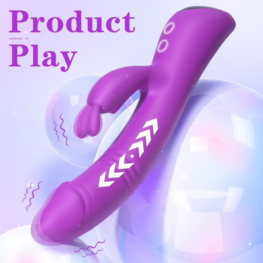 Rabbit Telescopic Vibrator Adult Toy Insertable Female Masturbator AV Massage Stick Female Toy