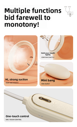 Double Cover Breast Suction Vibrator Strong Vibration Female Masturbator Shared Toy