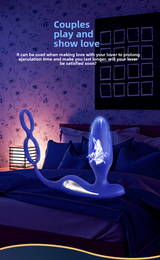 Male Prostate Massager Double Ring Semen Locking Ring Wireless Remote Control Current Back Court Supplies Vibrating Anal Plug