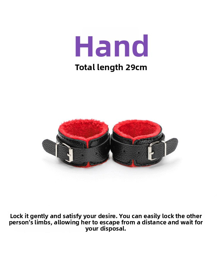 Adult Erotic Plush 10-Piece Set Female Leather Handcuffs Couple Flirting Bondage Restraint Alternative Sex Toys