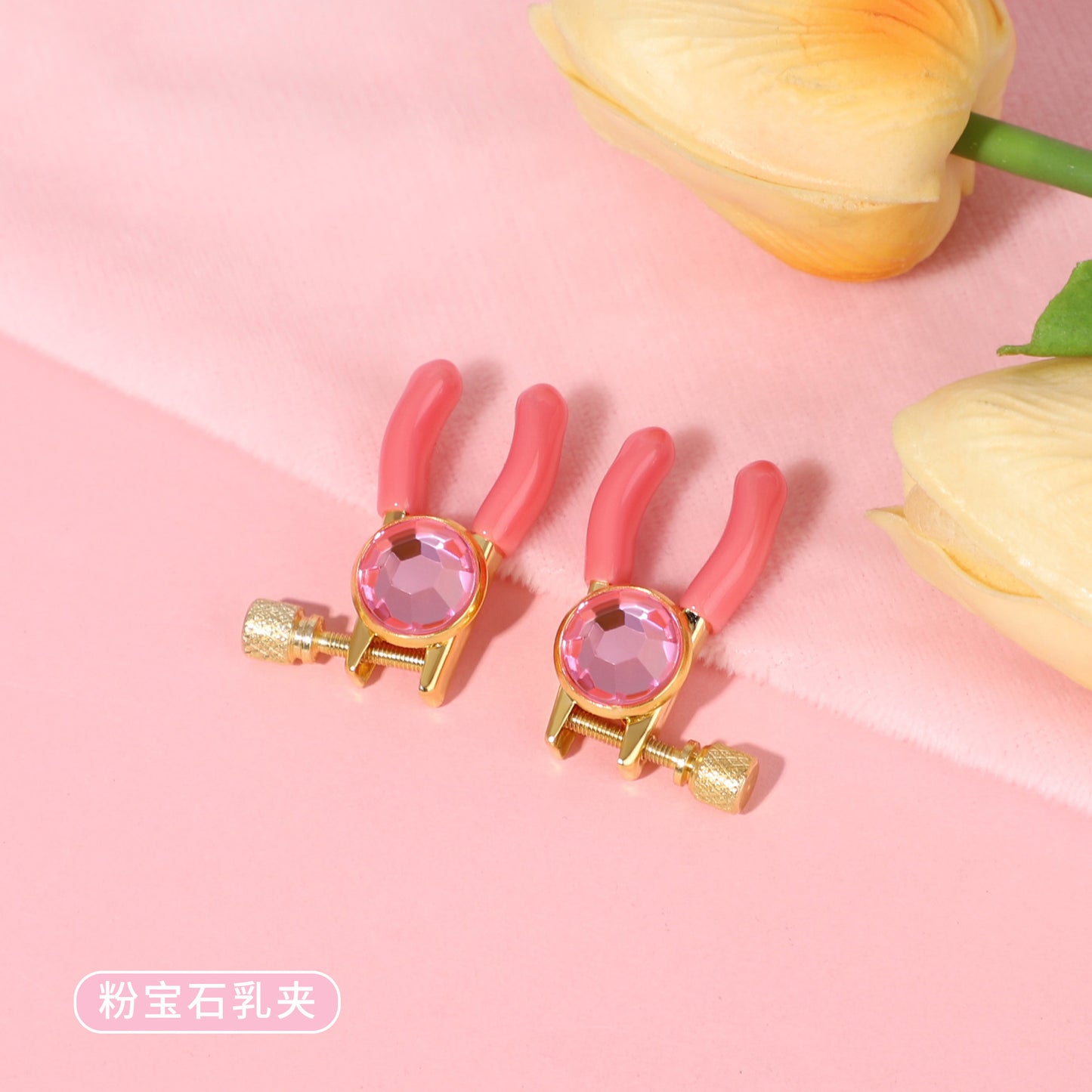Sexy SM Props Gemstone Bell Nipple Clamps for Women Flirting Teasing Nipple Clips Tassel Chain Clips