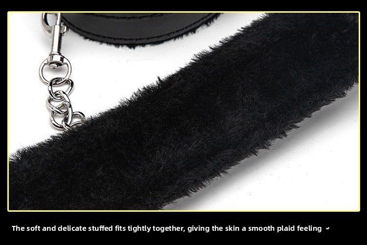 Sex Toys SM Props Back Binding Cross Buckle Plush 3-Piece Set SM Training Binding Handcuffs Footcuffs Adult