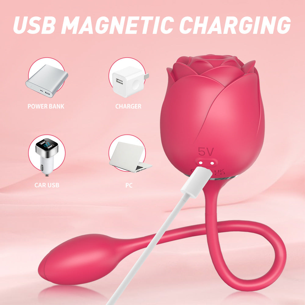 Sucking Double Vibrator Eternal Flower Vibrator Female Masturbator Breast Suction Teasing Vibrating Vibrator