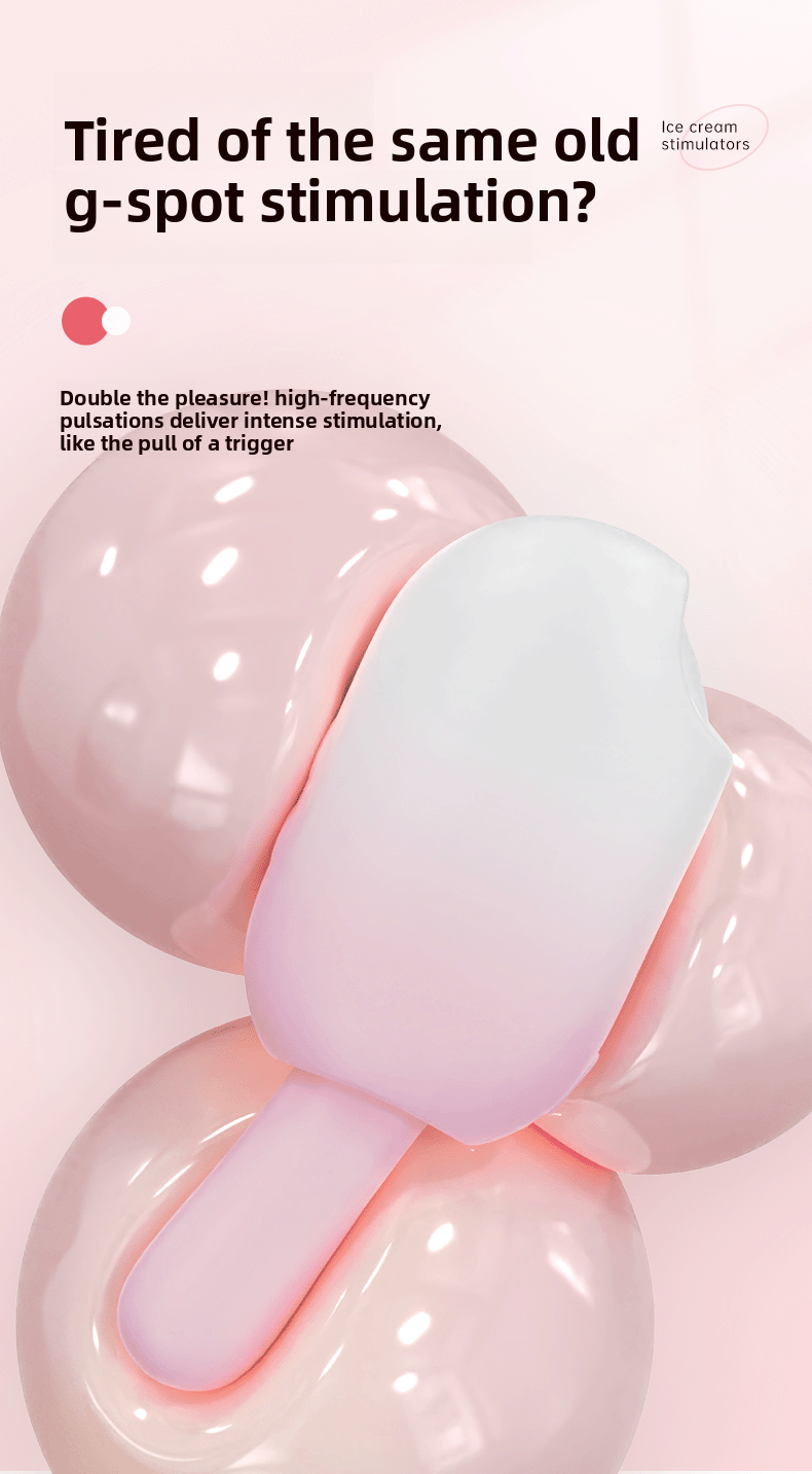 Ice Cream Stick Female Masturbator Cute Design Vibrating Suction Patting Multi-Functional Smooth Vibrator Insertion