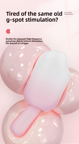 Ice Cream Stick Female Masturbator Cute Design Vibrating Suction Patting Multi-Functional Smooth Vibrator Insertion