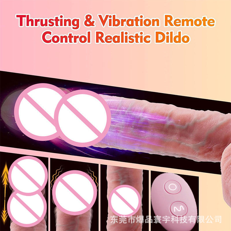 Liquid Silicone High Realistic Vibration Telescopic Heatable Simulation Dildos Female Masturbator Vibrator Couple Fun