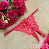 Sexy Lingerie Temptation Lace Women's Sexy Panties Butterfly Open Crotch T-Pants Thong