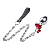 Metal Bell Heart-Shaped Anal Plug Adult Sex Toys Back Chamber Expansion Traction Chain Masturbation