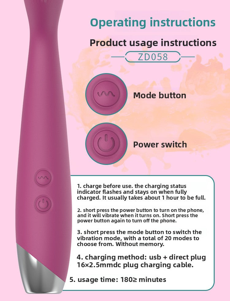 New Finger Vibrator G-Spot Instant Tide 20 Vibration Modes USB Rechargeable Portable Adult Sex Toy