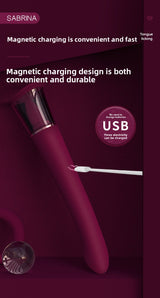 Sabrina Realistic Tongue Licking Sucking Inserting Vibrator for Men and Women Rechargeable