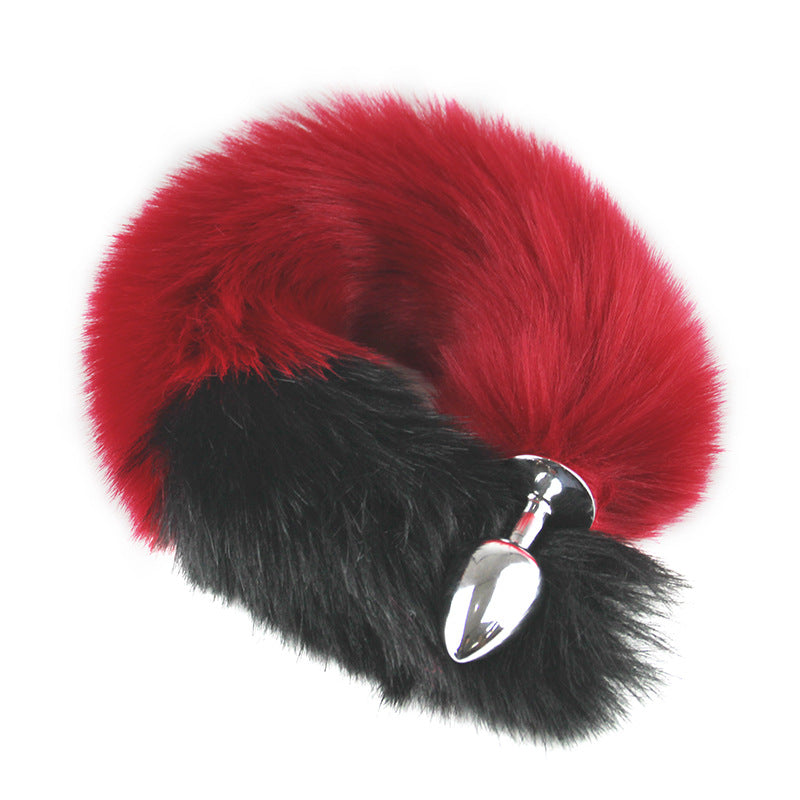 Color Block Fox Tail Anal Plug for Women Back Court Development Erotic Anal Plug SM Props Metal Anal Plug Adult Products