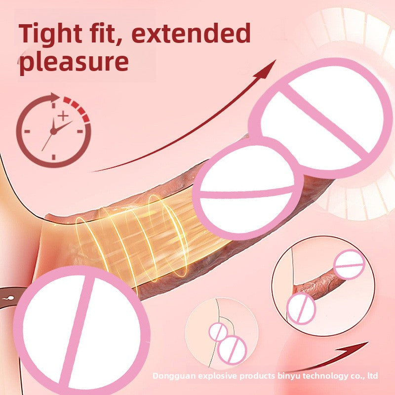 Silicone Penis Sleeve Electric Realistic Male Wearable Enlargement Thickening Dildo Sleeve Adult Products