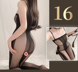 Sexy Lingerie Open Crotch Passion Set Transparent Temptation Sexy Stockings One-piece Fishnet Uniform