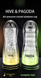 Transparent Airplane Cup Male Sucking Training Masturbator Adult Toy Inverted Mold Sex Toy