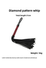 Hot Selling SM Prop Whip PU Leather Diamond Pattern Erotic Whip Sex Training SP Torture Tool Tassel Whip