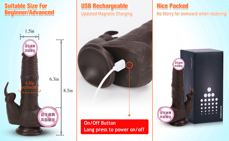 Electric Fake Penis Realistic Dildo Telescopic Vibrating Liquid Silicone Female Masturbator Machine Adult Sex Toys