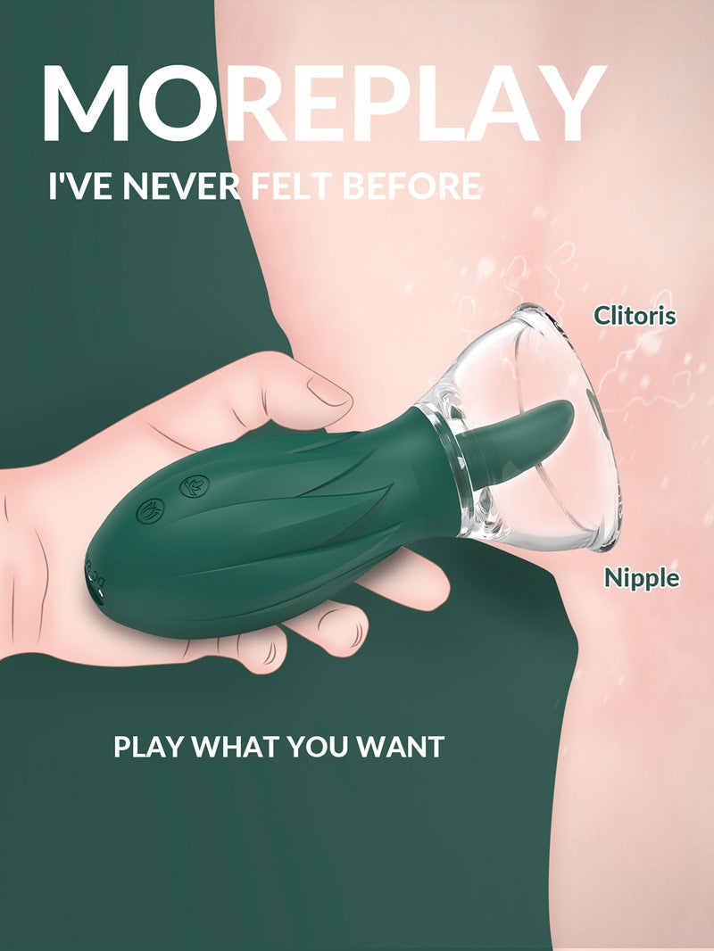 Clitoral Tongue Licking Sucking Device Breast Massage Vibrator Adult Sex Toys Female Masturbator