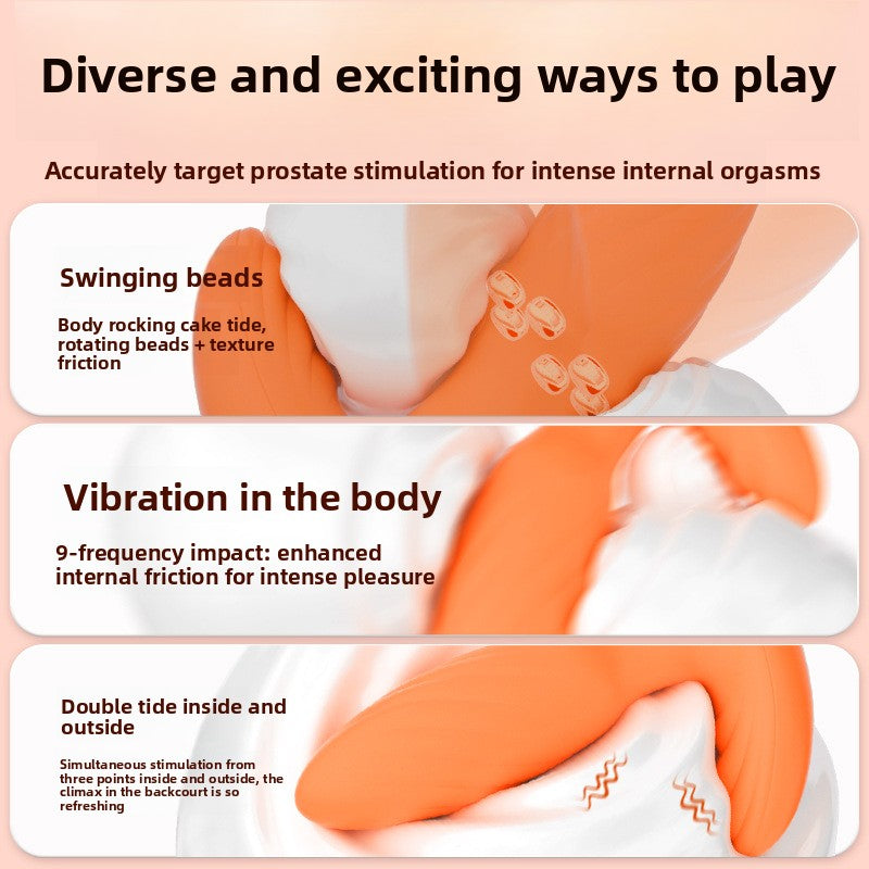 360°Rotating Bead Anal Plug Sex Toy Remote Control Vibrating Anal Plug