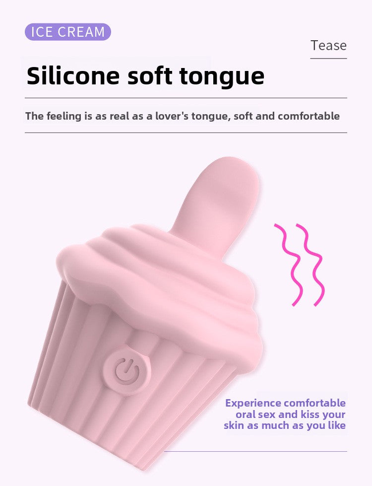 Ice Cream Multi-frequency Instant Tongue Licking Vibrator Female Masturbator Magnetic Charging Adult Sex Toy