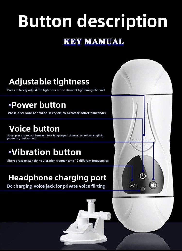 Telescopic Electric Aircraft Cup Fully Automatic Penis Trainer Adult Supplies Male Masturbator