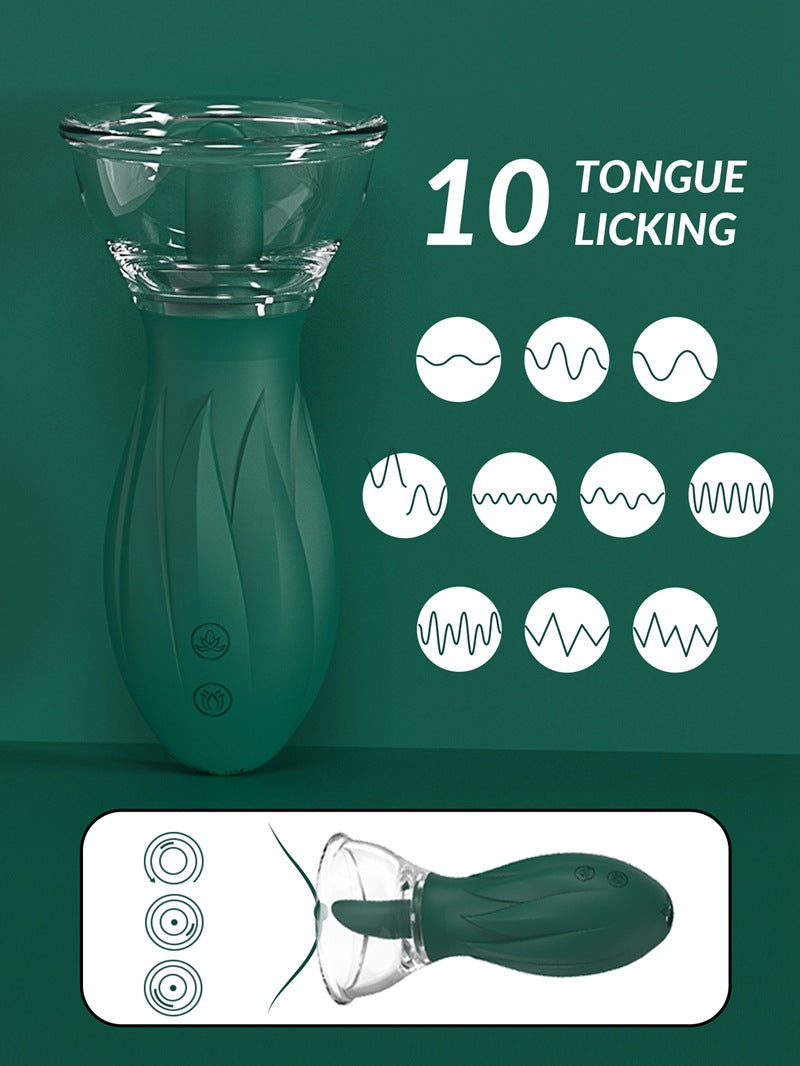 Clitoral Tongue Licking Sucking Device Breast Massage Vibrator Adult Sex Toys Female Masturbator