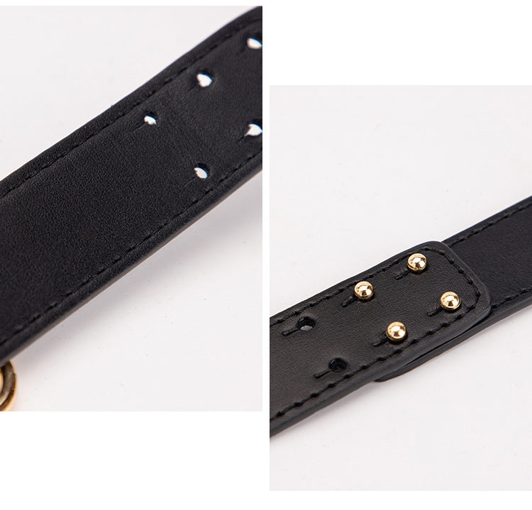 High-end SM Props Genuine Leather Collar Whip Female Slave Training Bondage Tools Mouth Gag Handcuffs