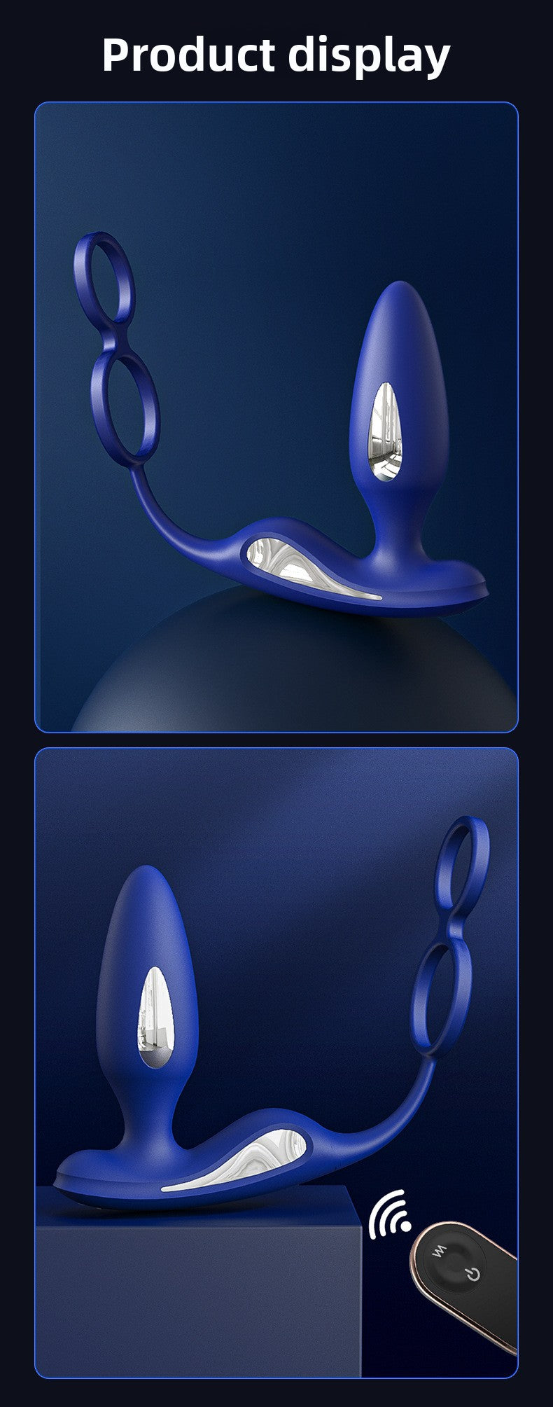 Male Prostate Massager Double Ring Semen Locking Ring Wireless Remote Control Current Back Court Supplies Vibrating Anal Plug