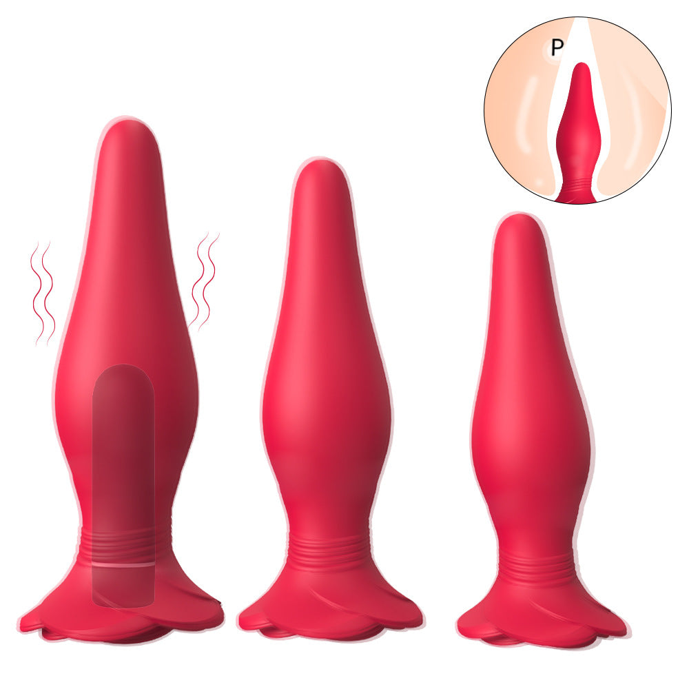 Remote Control Vibrating Anal Plug Outdoor Female Toy Three-Piece Set Adult Products Anal Sex Toys Back Court Anal Plug Supplies