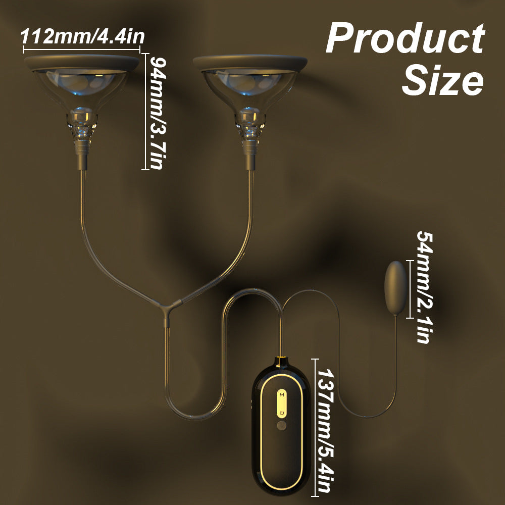 Double Cover Breast Suction Vibrator Strong Vibration Female Masturbator Shared Toy