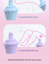 Ice Cream Multi-frequency Instant Tongue Licking Vibrator Female Masturbator Magnetic Charging Adult Sex Toy
