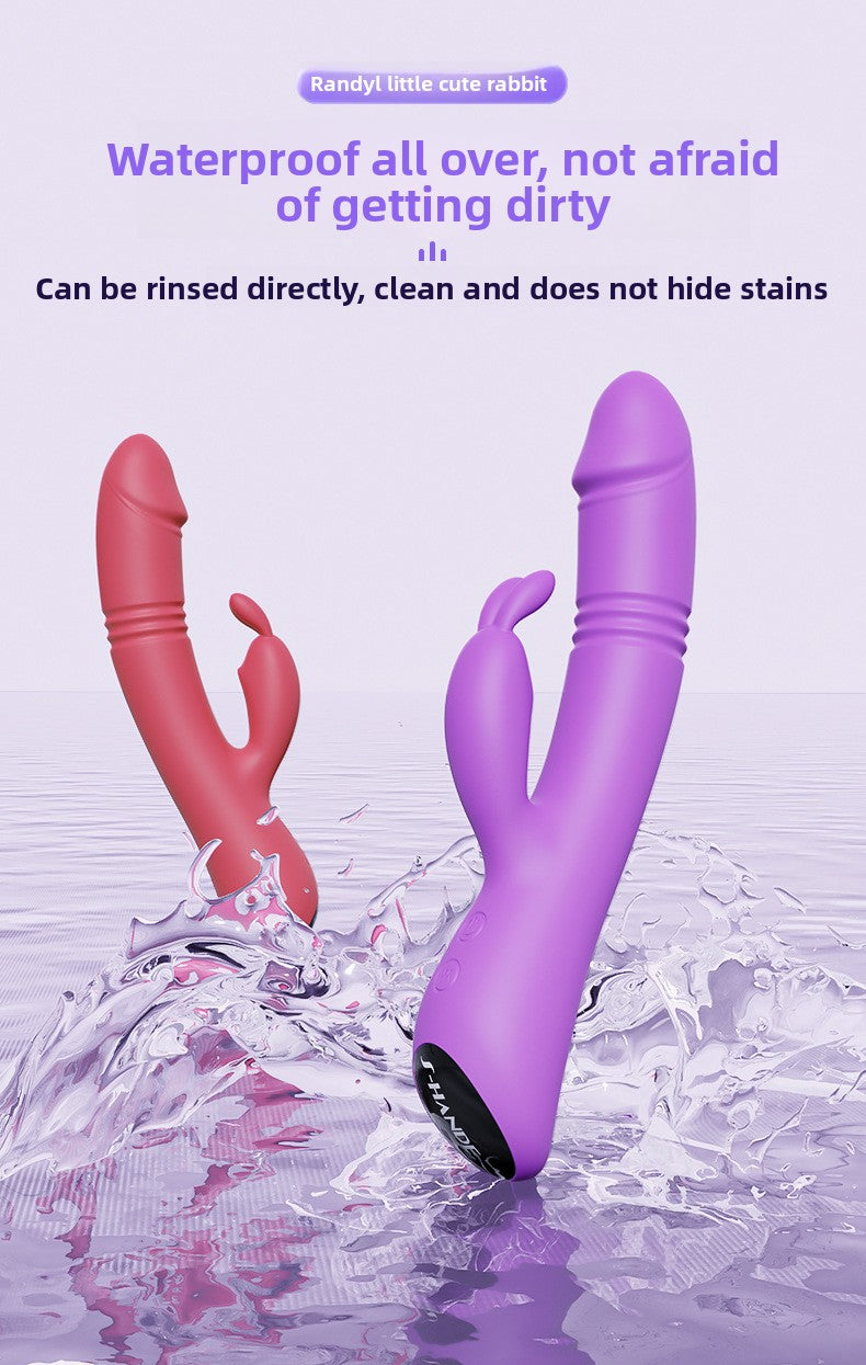 Rabbit Telescopic Vibrator Adult Toy Insertable Female Masturbator AV Massage Stick Female Toy