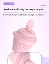 Ice Cream Multi-frequency Instant Tongue Licking Vibrator Female Masturbator Magnetic Charging Adult Sex Toy