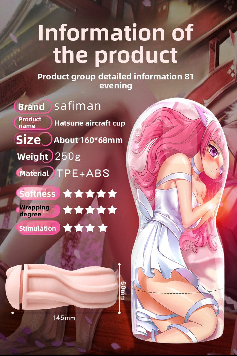 Anime Airplane Cup Portable Manual Penis Trainer Male Masturbator Sex Toys