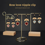 Sexy Props Supplies Bowknot Love Breast Clip Female Wearable Chest Flirting Teasing Stimulating Adult Products