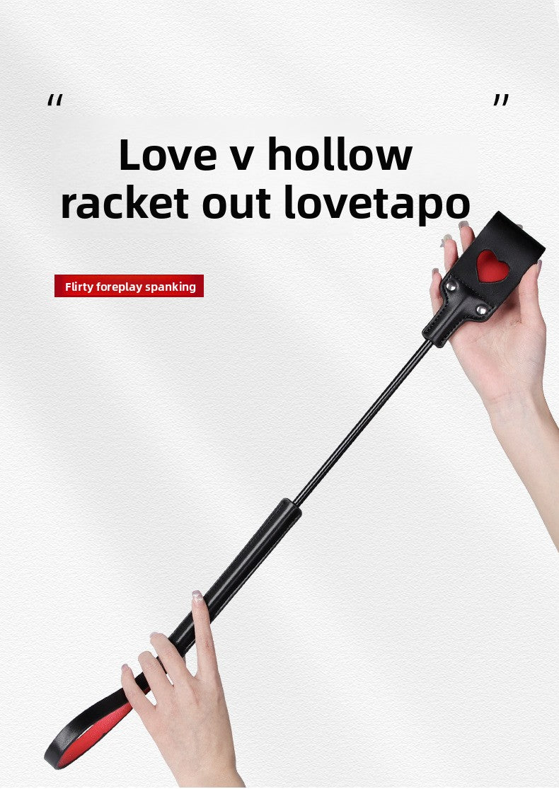 Sex Toys SM Props Hollow Heart-Shaped Sex Clapper SP Long Rod Sex Leather Clapper Adult Products