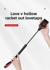 Sex Toys SM Props Hollow Heart-Shaped Sex Clapper SP Long Rod Sex Leather Clapper Adult Products