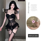 Sexy Lingerie with Underwire, Shaping Vest, Small Chest Enhancing, One-piece Passionate No-Remove Set for Women 5039