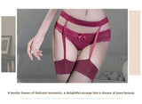 Sexy and Alluring Lace Strap One-Piece Color-Block Ultra-Thin No-Remove Hot Girl Over-the-Knee Socks w24