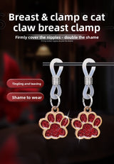 Sex Toys Props Flash Diamond Cat Claw Nipple Clips Female Teasing Invisible Breast Bundle Adult Products Double Peak Nipple Clips